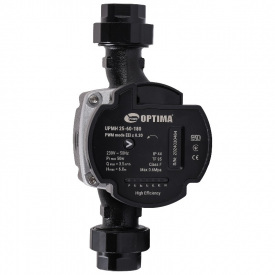 Насос циркуляционный энергосберегающий Optima PRIME UPMH 25-60AUTO 50Вт 3,5 м3/ч 180 мм с гайками