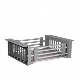 Корзина для кухонной мойки Lidz K01G прямоугольная, серая (LIDZK01G)