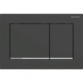 Смывная клавиша Geberit Omega30 для двойного смыва: черный матовый, крашеный, легко чистящийся (115.080.14.1)
