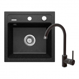Набір для кухні Deante Zorba, гранітна мийка ZQZ_2103 + зміш. BEN_262M, графіт-хром (ZQZA2103)