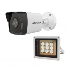Комплект IP-відеокамера 2 Мп Hikvision DS-2CD1021-I(F) 2.8 мм та ІЧ-прожектор Lightwell LW9-100IR45-220