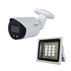 Комплект IP-видеокамера 4 Мп Dahua DH-IPC-HFW2449S-S-IL 2.8 мм и ИК-прожектор Lightwell LW12-100IR60-220 Бердичев