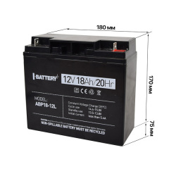 Акумулятор 12В 18 Ач для ДБЖ I-Battery ABP18-12L Вінниця