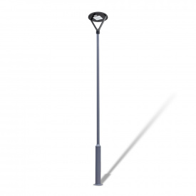 Комплект светильник светодиодный парковый Lightwell LW-GL-50FT и столб парковый серый 4 м