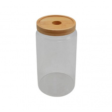 Банка скляна з бамбуковою кришкою 1,3л Stenson TD00979-1.3
