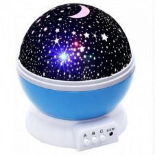 Лампа на батарейках та USB шнуром Проектор-нічник "Зоряне небо" Star master S-001/8111 блакитний