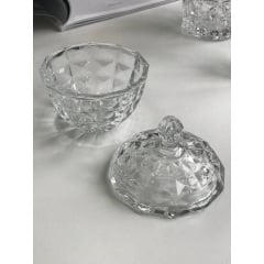 Цукорниця з кришкою скляна Diamond Olens 102-014 Стрий