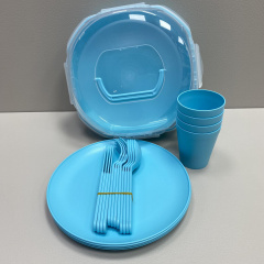 Набір для пікніка 4 особи 21 предмет Ucsan Plastik M-761 блакитний Славута