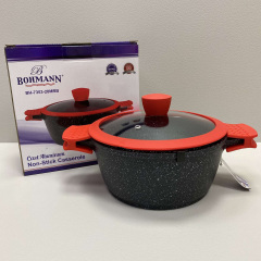 Каструля алюмінієва 20 см 2,2 л зі скляною кришкою Bohmann BH-7353-20 Запоріжжя