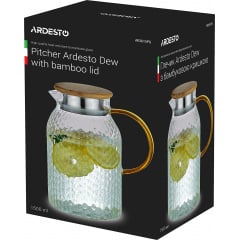Кувшин Ardesto Dew с бамбуковой крышкой боросиликатное стекло 1500 мл (AR2615PG) Бровары