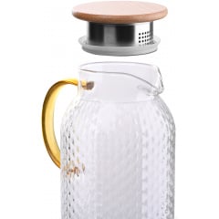 Кувшин Ardesto Dew с бамбуковой крышкой боросиликатное стекло 1500 мл (AR2615PG) Бровары