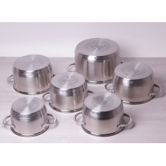 Набор кастрюль Kamille 6 кастрюль 1.5л, 2х2.5л, 2х3.5л, 5.5л с крышками KM-4704 Львов