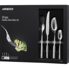 Набір столових приладів Ardesto Black Mars Bordeaux 24 предметів (AR0724BS) Миколаїв