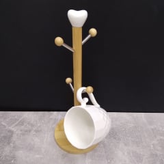 Набір кружок 4 предмети на дерев'яній підставці PJ02850 Interos Березне