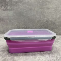 Лоток силиконовый 1200 мл раскладной 21*13,3*7,5 см Stenson ФС-1200 прозрачно-розовый Киев