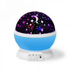 Лампа на батарейках та USB шнуром Проектор-нічник "Зоряне небо" Star master S-001/8111 блакитний Костопіль