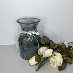 Ваза для квітів скляна 19,5 см Crystal 6841679 сірий Київ