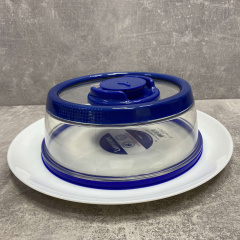 Вакуумна багаторазова кришка Vacuum Food Sealer 19 см A-Plus 0165 прозоро-синя Кропива
