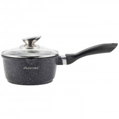 Ківш з кришкою та мармуровим покриттям з литого алюмінію 16 х 8 см Kamille KM-4436 Запоріжжя