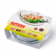 Кастрюля стеклянная Simax Color 2,0 л с крышкой 6026-6036 SIM Киев