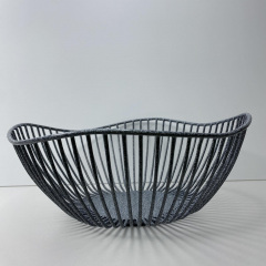 Кошик для фруктів Напівхвиль ART 25*24*10 см сірий мармур 78954622/1005 Харків