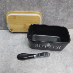 Маслянка керамічна з ножем матова "Butter" A-Plus 0480 Вінниця