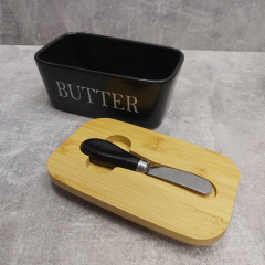 Маслянка керамічна з ножем матова "Butter" A-Plus 0480 Вінниця