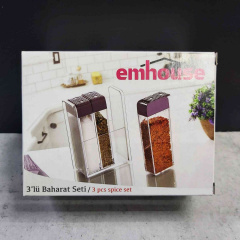 Набір для спецій 3 пр Емhouse прозорий/білий EP-701 Львів
