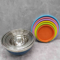 Набор мисок 6 шт A-PLUS KM-9032 из нержавеющей стали с пластиковыми крышками Одесса