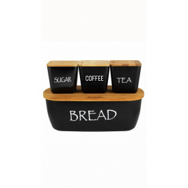 Хлібниця із трьома ємностями Kamille KM-1133 чорний