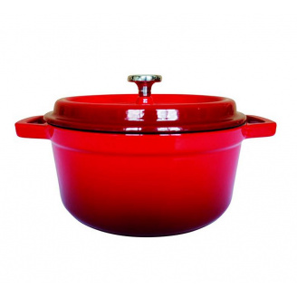 Кастрюля чугунная с эмалированным покрытием 24 см 3,8 л с чугунной крышкой Ringel Essen RG-2300-24