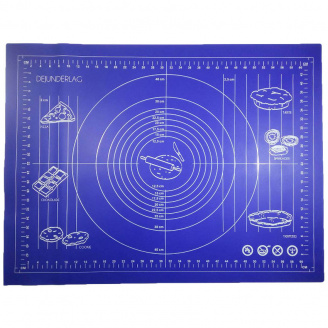 Силиконовый коврик Genes 68 на 51,5 см для раскатки теста синий