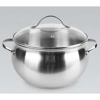 Кастрюля со стеклянной крышкой Maestro MR-3516-20 20 см 4 л Хром