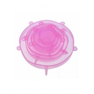 Набір силіконових кришок 6 шт рожевий UKC SL-06 (361064)