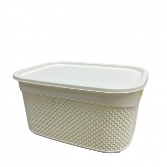 Кошик з кришкою 33х24х16,5 см 9 л Ucsan Plastik М-1164 білий