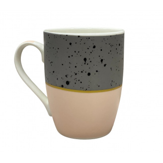 Чашка порцелянова 340 мл Мармур S&T 2091-16 помаранчево-сірий