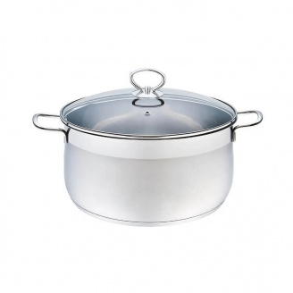 Кастрюля с нержавеющей стали со стеклянной крышкой 8,6 л Maestro MR-3508-28