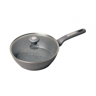 Сковорода-сотейник Kamille Granite d 24 см із кришкою KM-4275GR
