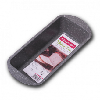 Форма для выпечки прямоугольная Kamille d-33 х 15.5 х 7 см из углеродистой стали серый мрамур КМ-6037M