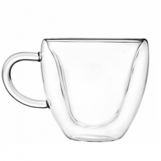 Набор чашек с ручками 250 мл с двойными стенками 2 шт Сердце OLens 2234-1