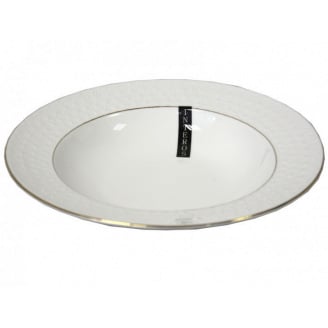 Тарілка порцелянова d-22 см біла глибока кругла Снігова королева Interos 8,5/228922-A