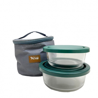 Набор стеклянных емкостей с крышками в термосумке 2 шт S&T 6050-02