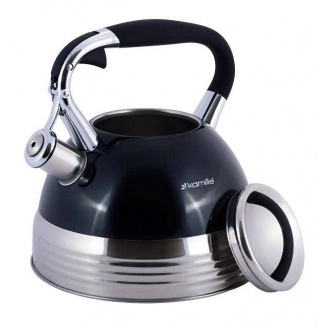 Чайник 2,7 л Kamille из нержавеющей стали со свистком и ручкой с покрытием 