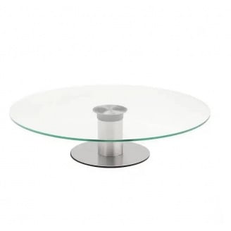 Блюдо-подставка поворотная d-35 см стеклянная на ножке для кенди баров A-PLUS 1820