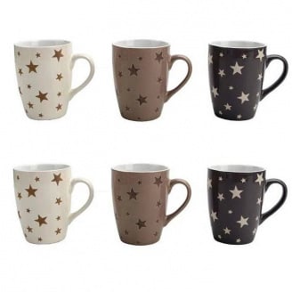 Набір кухлів Interos Зірки MIX 340 мл 6 шт ТЕХ.УПАК. KW 146