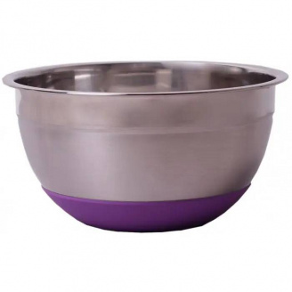Миска з нержавіючої сталі d-18 х 9 см з антиковзним дном Kamille 4346
