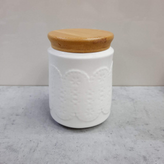 Банка для сипучих 550 мл з деревянной кришкою Interos D PJ02780-S