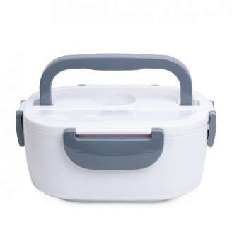 Ланч бокс із підігрівом Kamille 1 л, 23 х 17 х 9.5 см, електричний сірий КМ-2130
