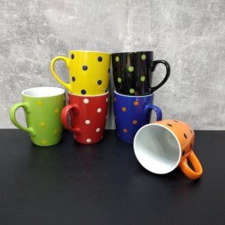 Набір кухлів Interos Горох MIX 340 мл 6 шт ТЕХ.УПАК. KW 137