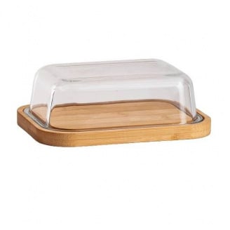 Масляна скляна на бамбуковій підставці 18,5*14*7 см Viva Bamboo LB-640